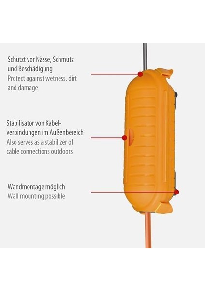 Safe-Box Kablo Koruyucu Kapsülü Bıg IP44 Dış Mekan Sarı