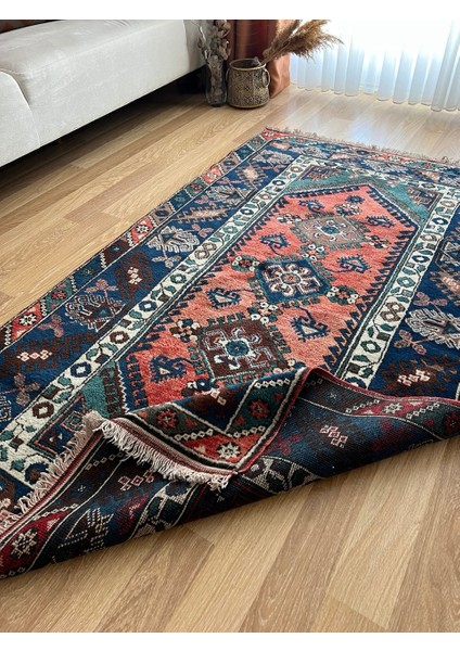 118 x 190 cm Akrep Motifli El Dokuma Türk Kilim Harika Mavi Renk Tonları fiyatları