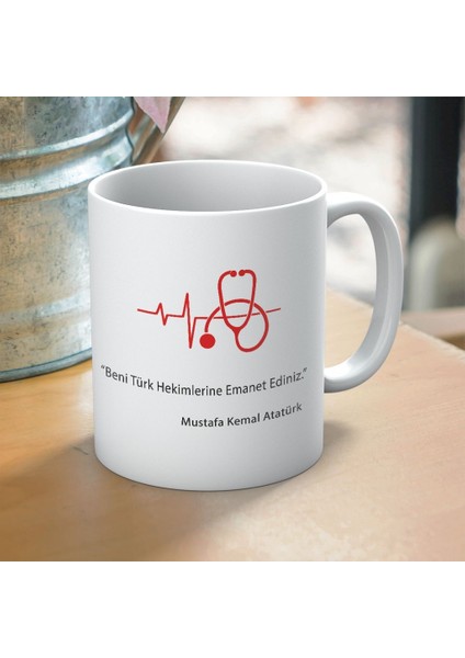14 Mart Tıp Bayramı Beni Türk Hekimlerine Emanet Ediniz Baskılı Kupa Bardak