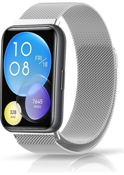 Digizone Huawei Watch Fit 2 Uyumlu Metal Hasır Kordon