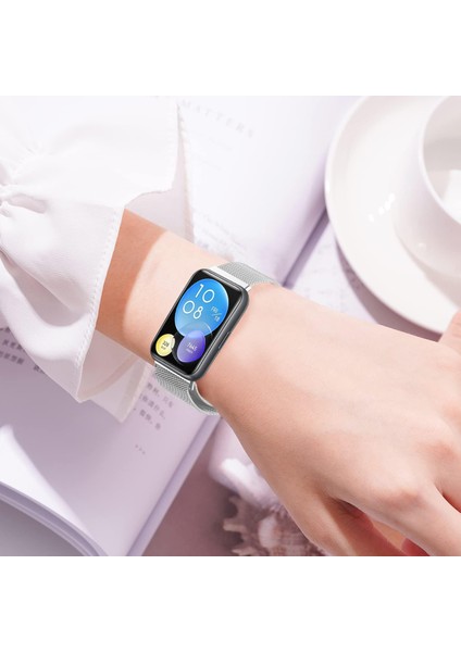 Digizone Huawei Watch Fit 2 Uyumlu Metal Hasır Kordon