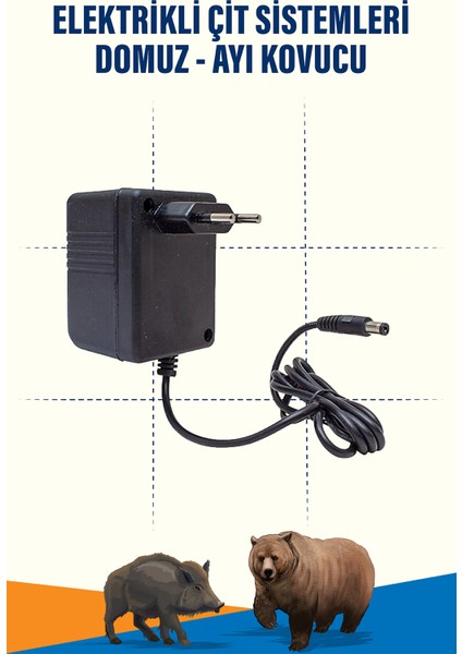 12V 3 Amper Trafolu Adaptör - Elektrikli Çit Ev Elektriği ile Çalışan Güç Kaynağı