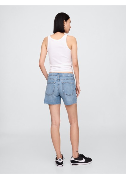 Kadın Mavi Ultrasoft Mid Rise 5'' Denim Şort indirimleri
