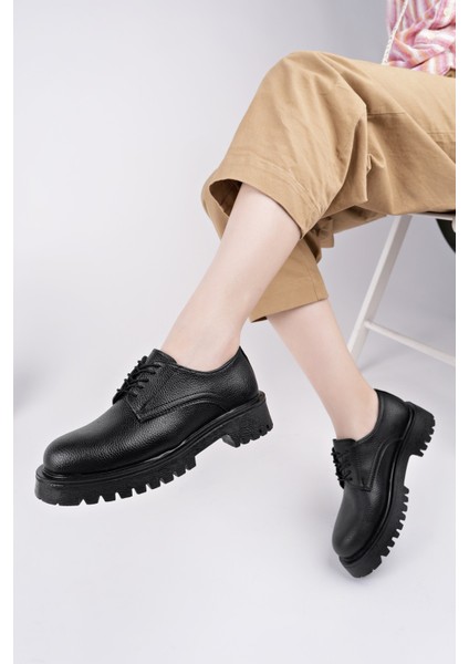 Juanita Kalın Taban Bağcıklı Günlük Casual Makosen Kadın Loafer Ayakkabı indirimleri