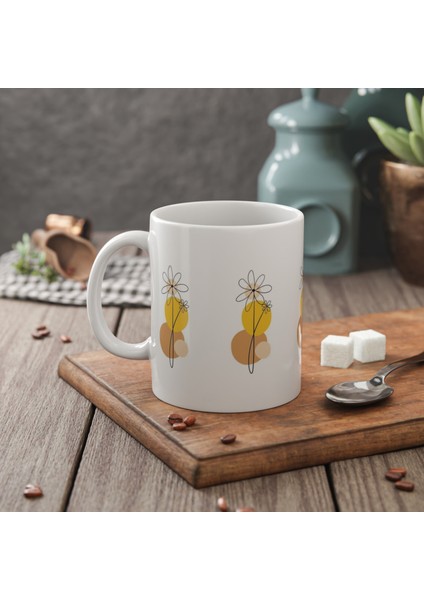 Büma Reklamçiçek Desenli Baskılı Kupa