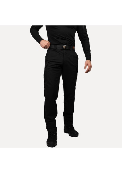 Kaan Taktik Pantolon Siyah 8 Cepli Ripstop Koruma Pantolonu
