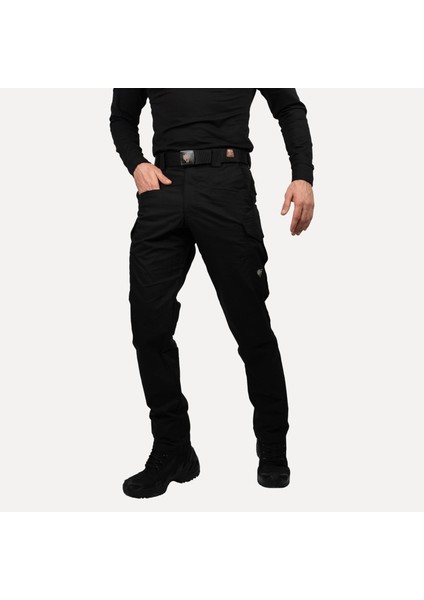 Kaan Taktik Pantolon Siyah 8 Cepli Ripstop Koruma Pantolonu