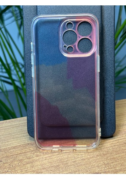 iPhone 13 Pro Darbe Emici Silikon Özel Mozaik Tasarımlı Kamera Çerçeve Koruyuculu Genncolor Kılıf C1