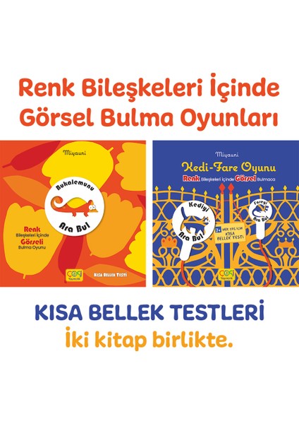 Bukalemunu Ara Bul - Kedi Fare Oyunu 2 Kitaplık Set / Kısa Bellek Testi (+5)
