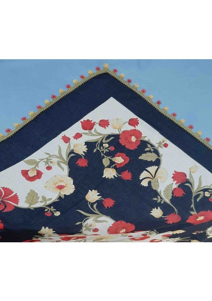 4 Tarafı Tığ Oyalı Baş Örtüsü En-Boy 95cm Siyah Renk fiyatları