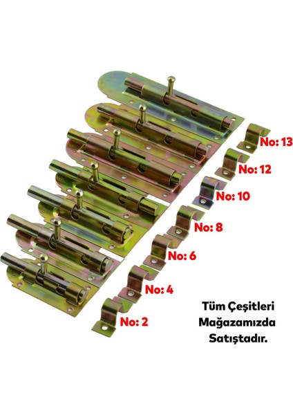 Mavzer Sürgü Kilit No:6 Kadmiyum 35X88 mm Kapı Pencere Emniyet Mandalı Kilidi