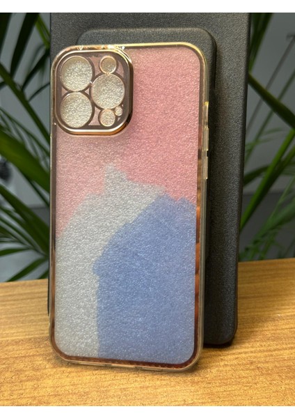 iPhone 13 Darbe Emici Silikon Özel Mozaik Tasarımlı Kamera Çerçeve Koruyuculu Genncolor Kılıf C2