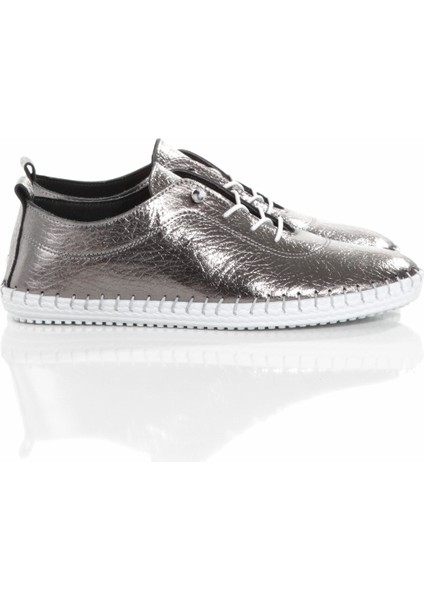 MİA027-1802 Deri Kadın Günlük Ortopedik Platin Spor Babet Ayakkabı fırsatları