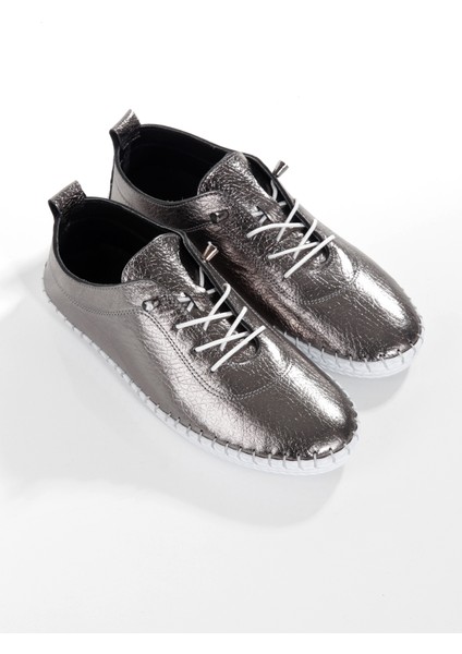 MİA027-1802 Deri Kadın Günlük Ortopedik Platin Spor Babet Ayakkabı indirimleri