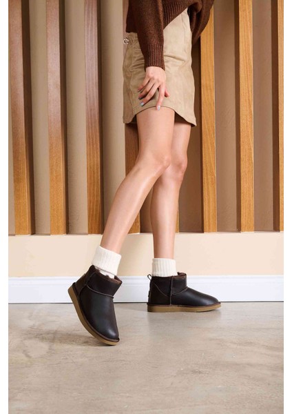 Hakiki Deri Kadın Mini Bot 191131