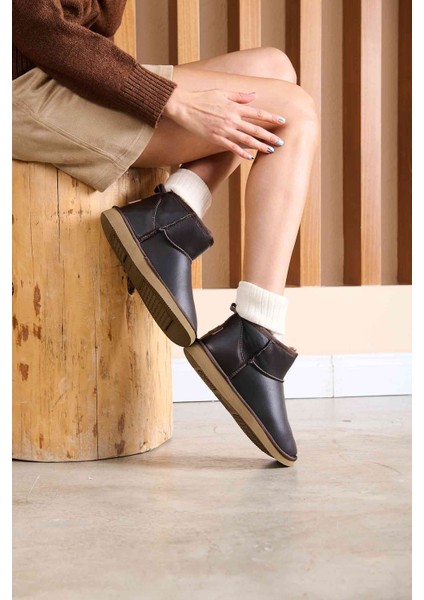 Hakiki Deri Kadın Mini Bot 191131