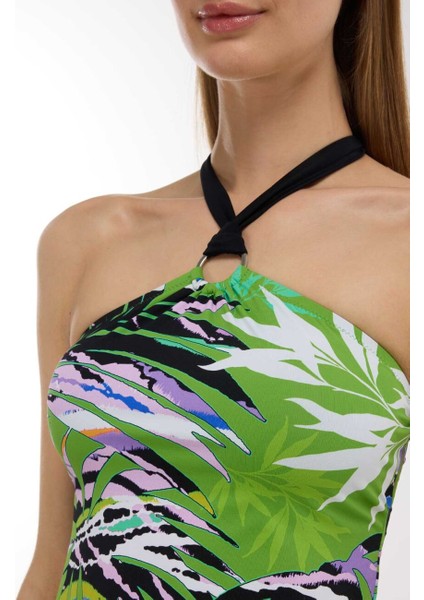 4667 Yeşil Desenli Tankini
