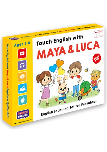 Touch English Width Maya & Luca Ingilizce Eğitim Seti (3-4 Yaş) ve Eğlenceli Dijital Interaktif Etkinlikler
