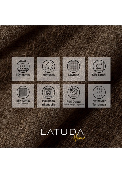 Premium Koltuk Örtüsü 175x350 XLARGE Gramajlı Jakarlı Şönil Kahve | Kanepe Örtüsü | Kaymaz modelleri