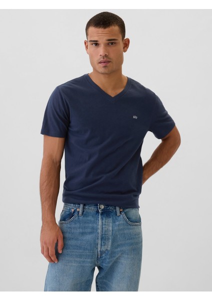 Erkek Lacivert Gap Logo Everyday Soft T-Shirt