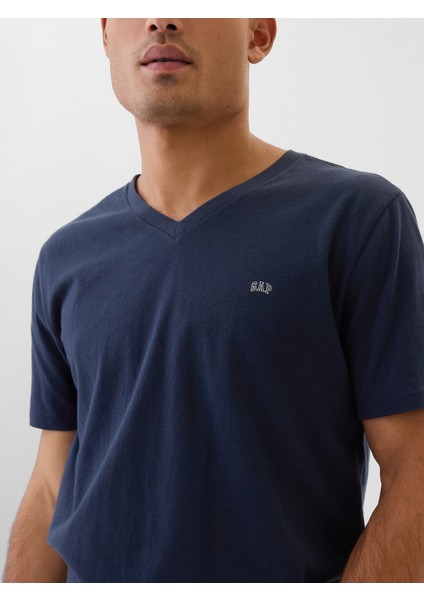 Erkek Lacivert Gap Logo Everyday Soft T-Shirt modelleri