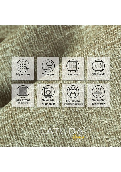 Premium Koltuk Örtüsü 175x300 LARGE Gramajlı Jakarlı Şönil Kum Beji | Kanepe Örtüsü | Kaymaz modelleri