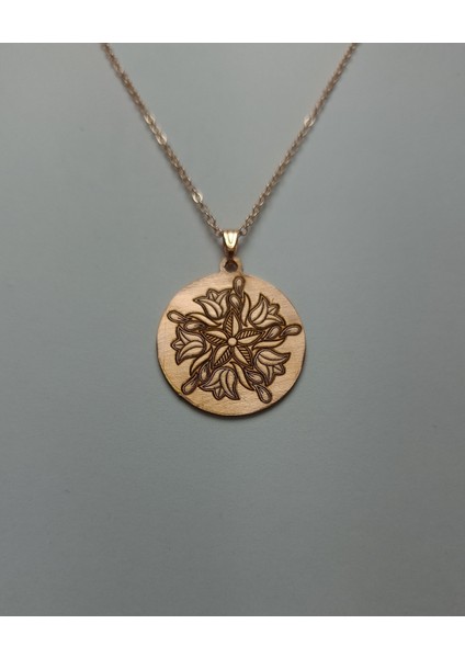 Lale Motif Tasarımlı Bakır Kolye KLYY0023-1
