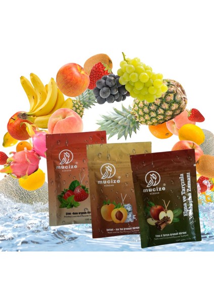 3´lü Set (3 Adet Refill Doypak).(Çilek -Nane/şeftali-Buzlu Çay/elma-Tarçın) Aromalı Kürdan-Sakız ve Şeker Alternatifi -Değişik Meyve Tatlarında Nefes Ferahlığı