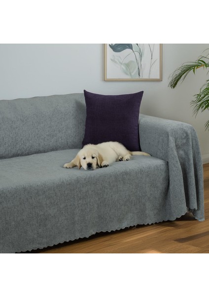 Premium Koltuk Örtüsü 175x350 XLARGE Gramajlı Jakarlı Şönil Bulut | Kanepe Örtüsü | Kaymaz