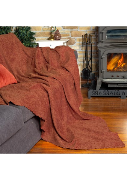 Premium Koltuk Örtüsü 175x350 XLARGE Gramajlı Jakarlı Şönil Kiremit | Kanepe Örtüsü | Kaymaz fiyatları