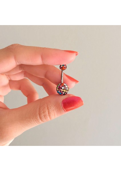 316L Çelik Renkli Zirkon Taşlı Toplu Piercing PRC-101