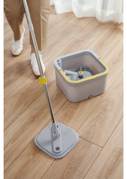 Temiz ile Kirli Suyu Ayıran Kare Mop +2 Yedek Bez Hediyeli Otomatik Hijyen Temizlik Seti fırsatları