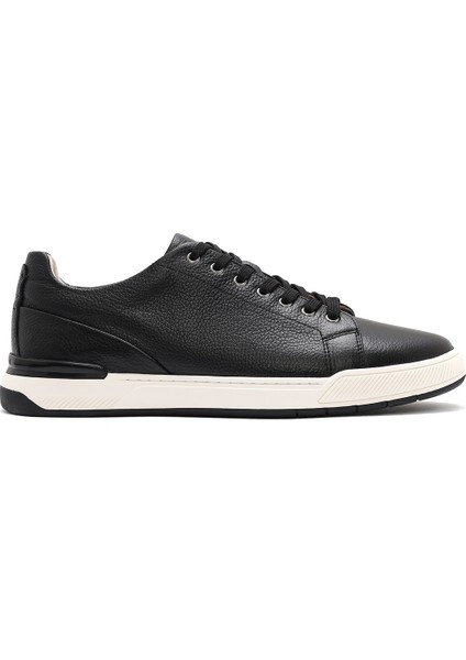 Erkek Siyah Bağcıklı Deri Sneaker 25SFD611118