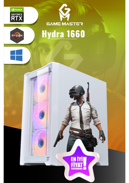 Hydra 1660 Ryzen 5 5500 Cpu 16GB 3200MHZ Ram 512GB Nvme M.2 SSD Gtx 1660 Ti Ekran Kartı Gaming Pc Masaüstü Bilgisayar
