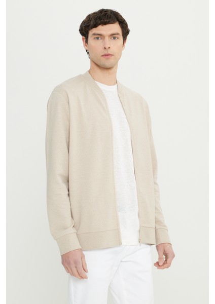 Pamuklu Standart Fit Normal Kesim Kolej Yaka Yan Cep Sweatshirt