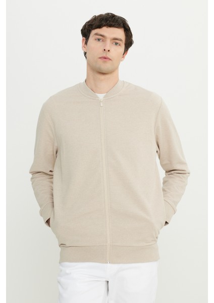 Pamuklu Standart Fit Normal Kesim Kolej Yaka Yan Cep Sweatshirt