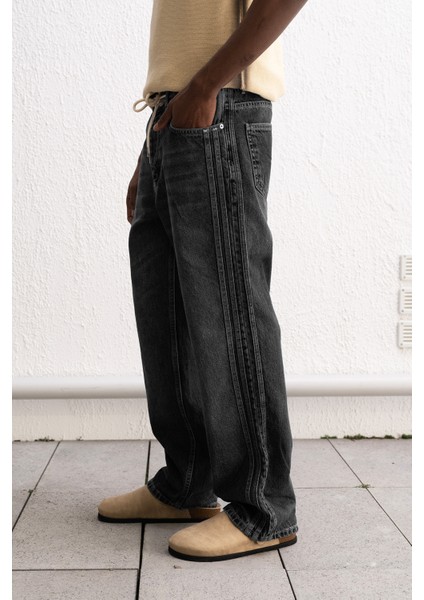 Bağcıklı Baggy Antrasit Jean fırsatları