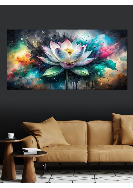 Kanvas Tablo Mavi ve Yeşil Lotus Çiçeği fırsatları