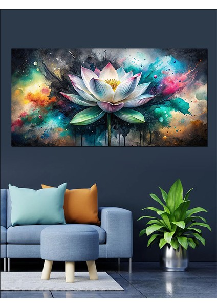 Kanvas Tablo Mavi ve Yeşil Lotus Çiçeği indirimleri