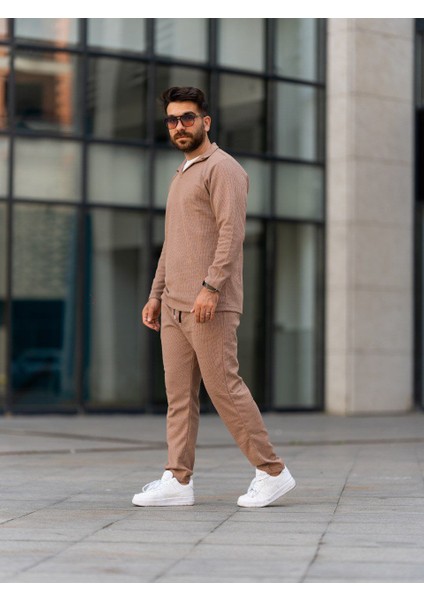 "erkek Polo Yaka Uzun Kollu T-Shirt – Waffle Kumaş, %100 Pamuk, Regular Fit, Günlük ve Spor Kullanım, Kahverengi (S-M-L-Xl-Xxl)" fırsatları