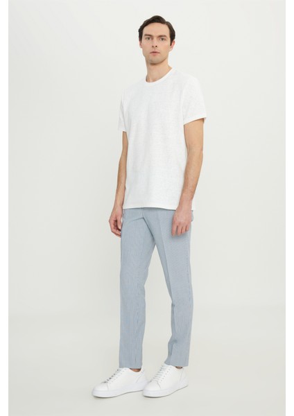 Pamuklu Slim Fit Dar Kesim Bisiklet Yaka Jakarlı Esnek Tişört fiyatları