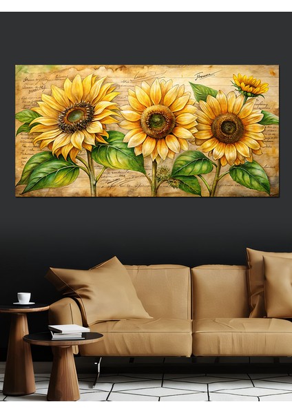 Kanvas Tablo Altın Sarısı Ayçiçekleri modelleri