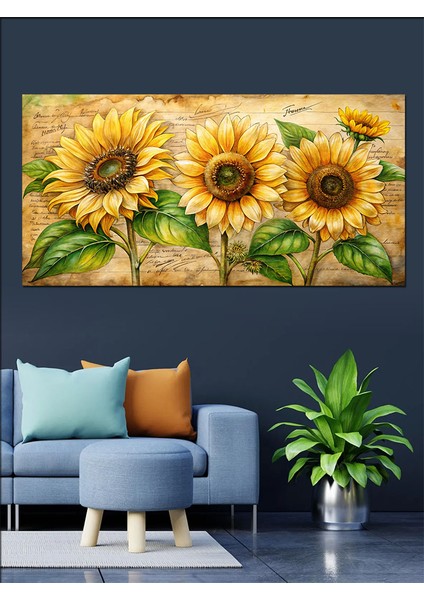 Kanvas Tablo Altın Sarısı Ayçiçekleri fırsatları