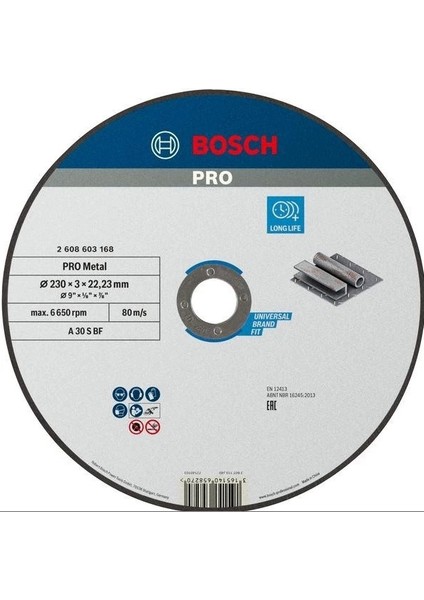 230X3 mm Sd Metal Kesme Taşı 25 li