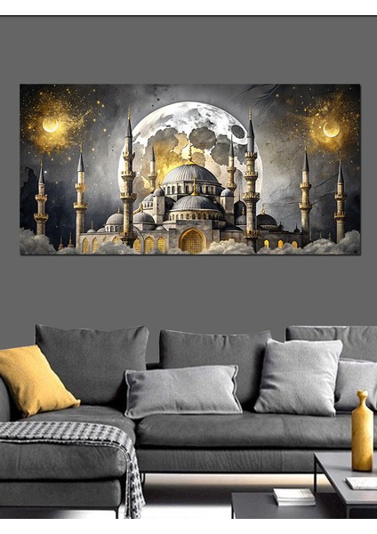 Kanvas Tablo Gece Işığında Camii