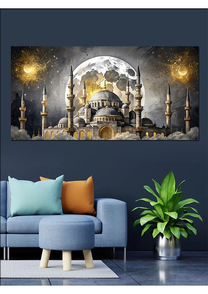Kanvas Tablo Gece Işığında Camii modelleri