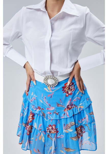 Oversize Basic Beyaz Kadın Gömlek modelleri