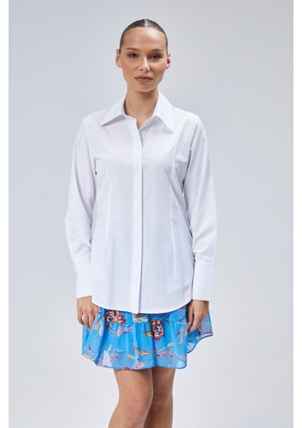 Oversize Basic Beyaz Kadın Gömlek indirimleri
