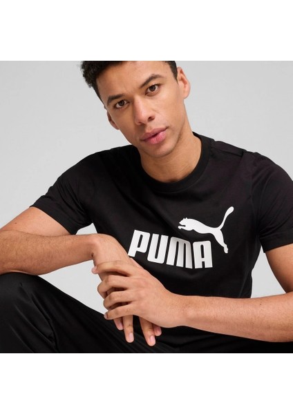 Ess No. 1 Logo Tee Erkek Regular Fit Baskılı Siyah T-Shirt 68253201 fiyatları