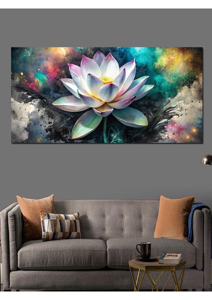 Kanvas Tablo Renkli Lotus Çiçeği
